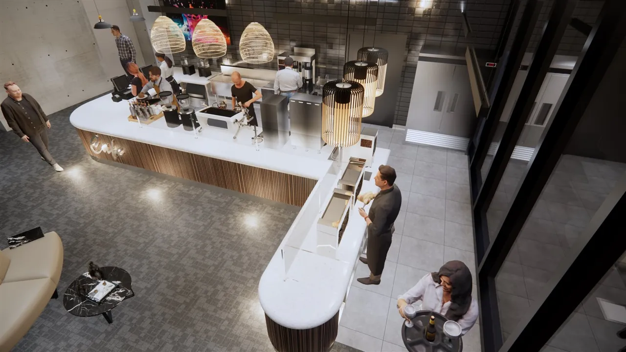 modern cafe interior